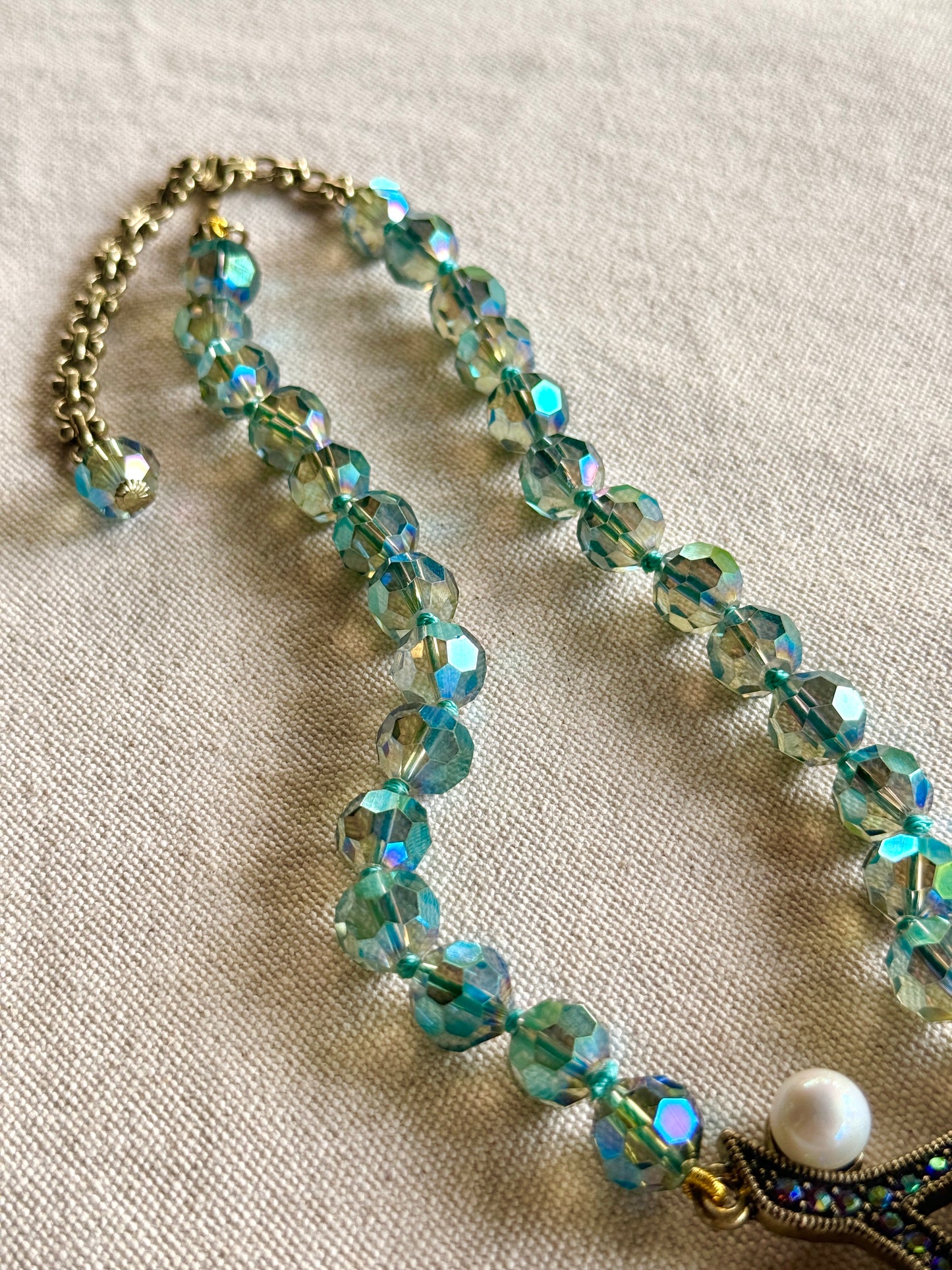 Collar de Ostra Turquesa y Perlas- Heidi Daus