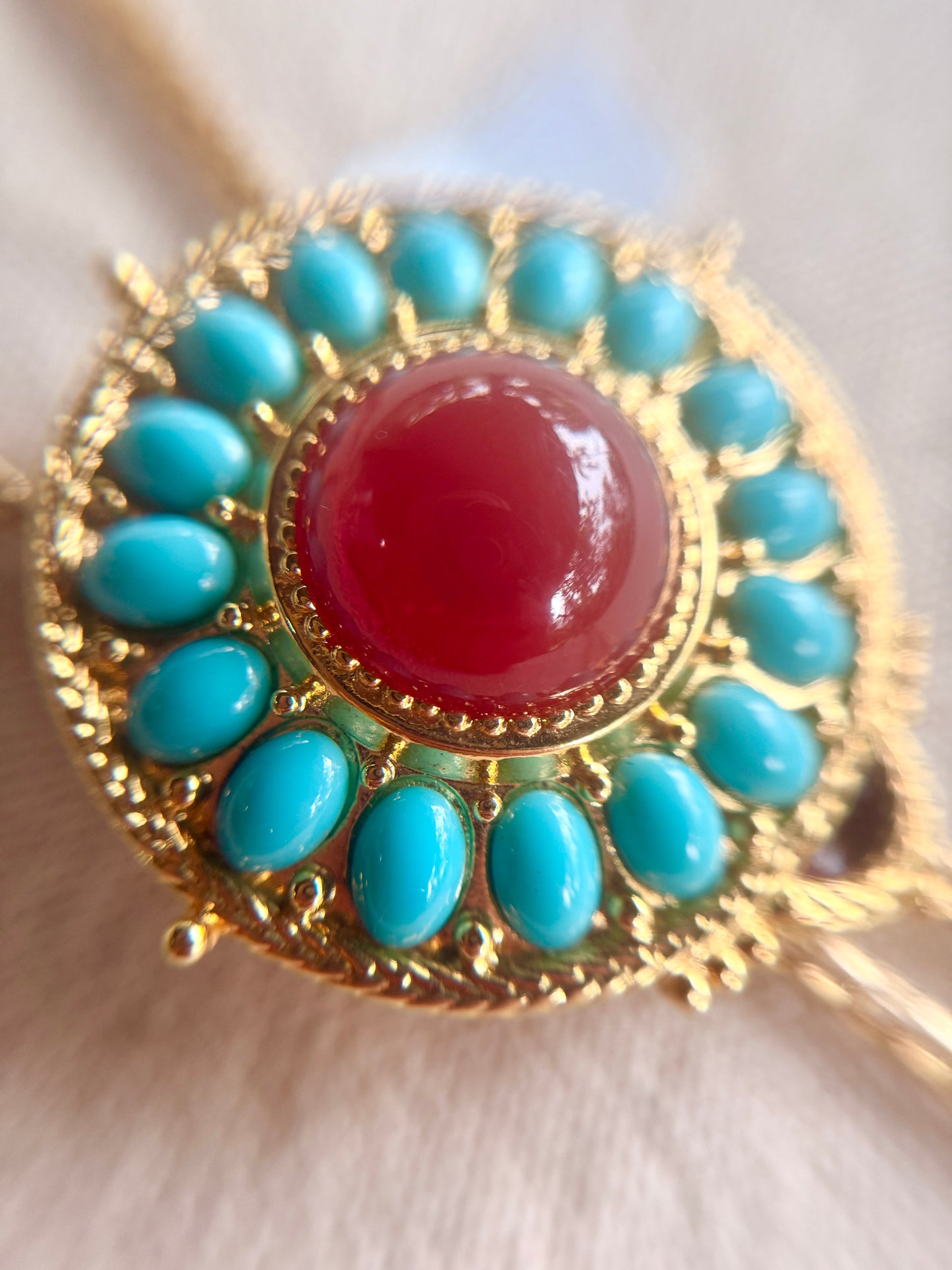 Collar Brújula Rojo y Turquesa- Kenneth Jay Lane