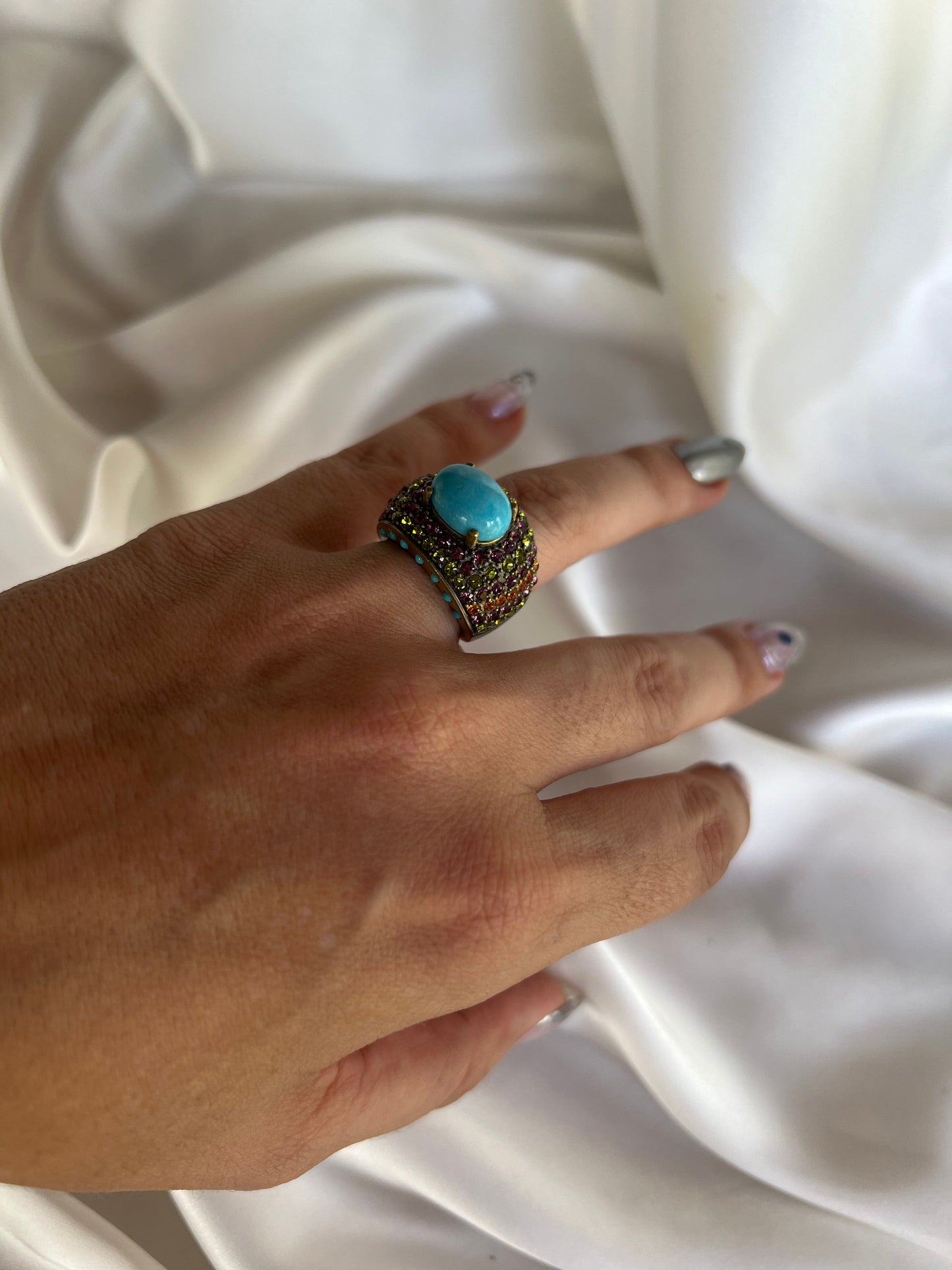 Anillo Turquesa Multicolor- Heidi Daus