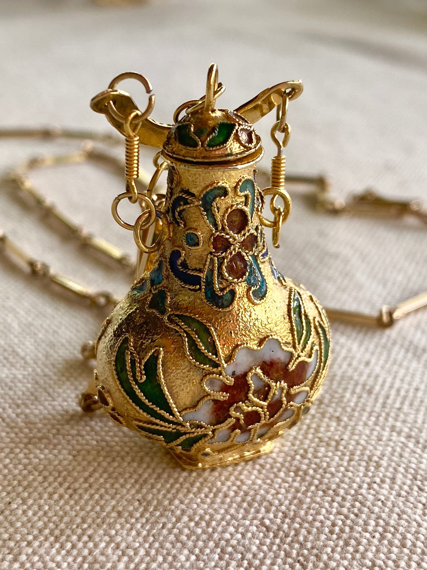 Collar Botellita Esmaltada en Cloisonné