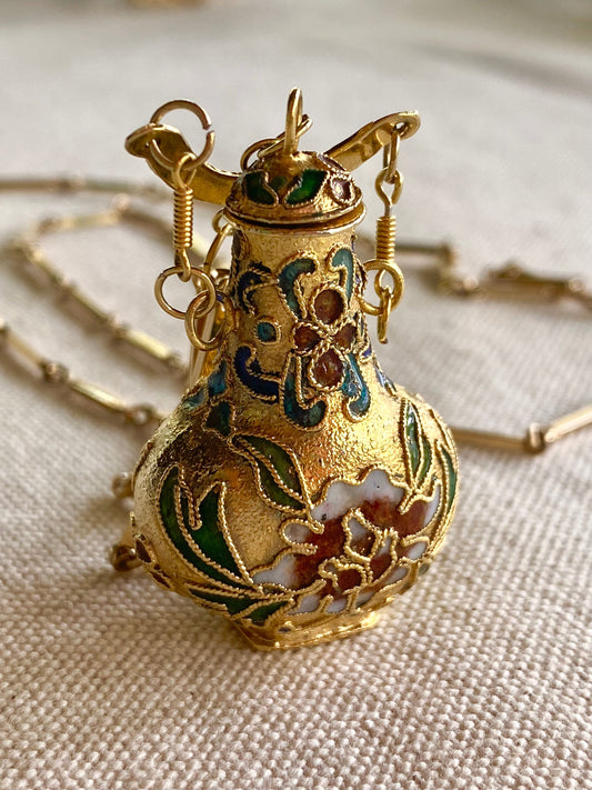 Collar Botellita Esmaltada en Cloisonné