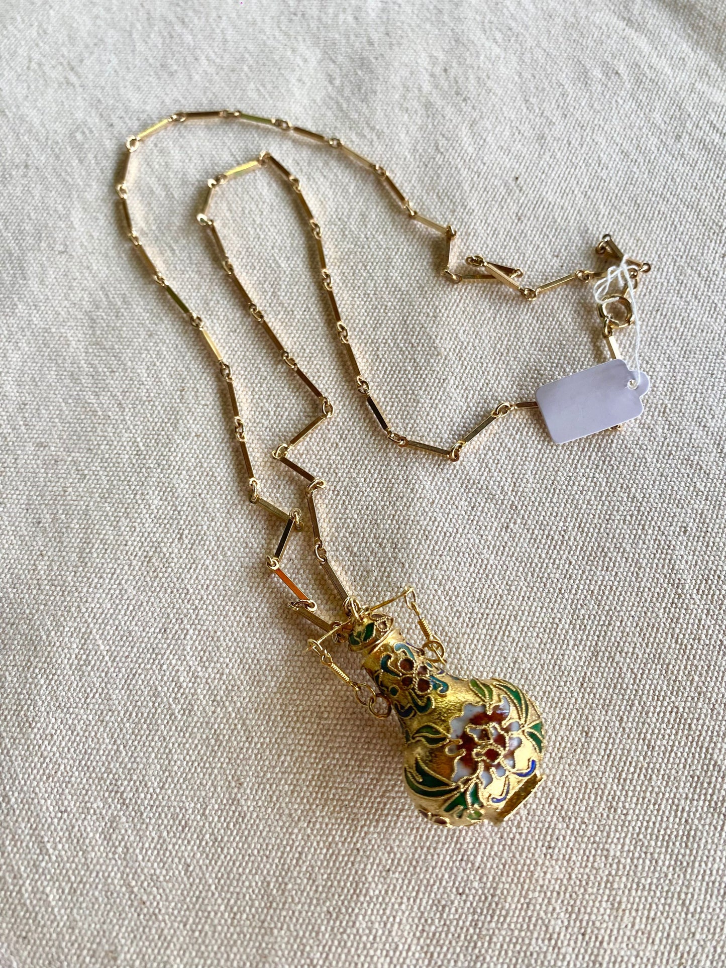 Collar Botellita Esmaltada en Cloisonné