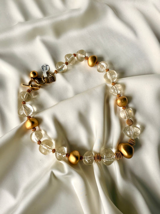 Collar Texturizado y Esferas Transparentes Lucite -  Anne Klein