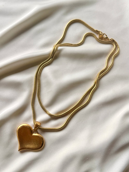 Collar Corazón Dorado- Anne Klein