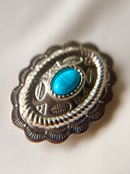 Cubre Botones Escudos con Turquesas. Set de 4