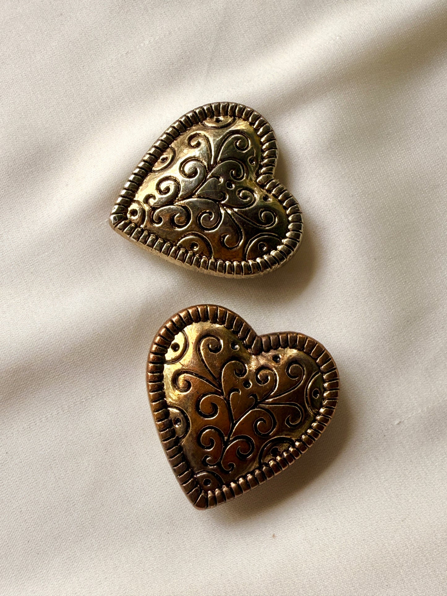 Cubre botones Corazon dorados, set de 2.