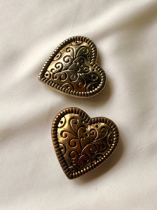 Cubre botones Corazon dorados, set de 2.