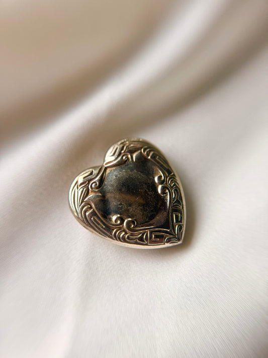 Cubre botones Corazon plateado envejecido, set de 4