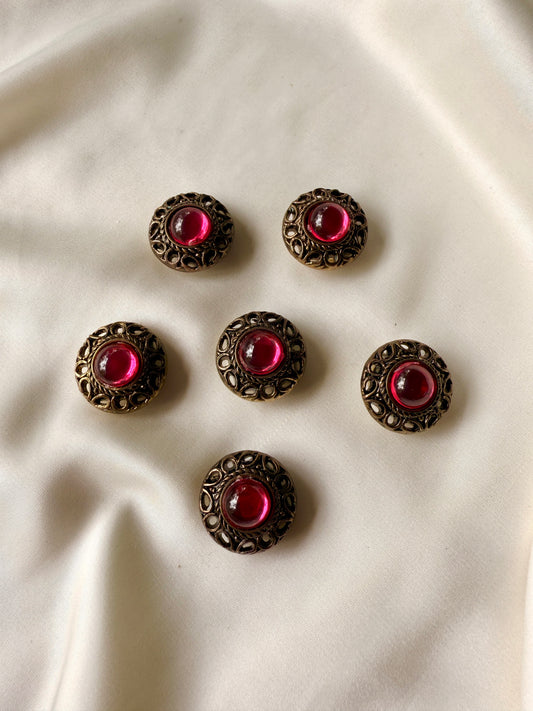 Cubre Botones Rosados y Cobre aniejadeo, set de 6.
