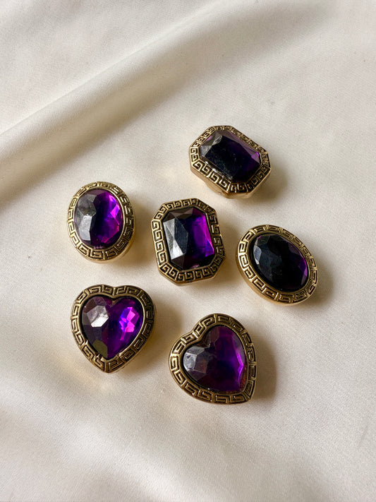 Cubre Botones Purpuras, set de 6