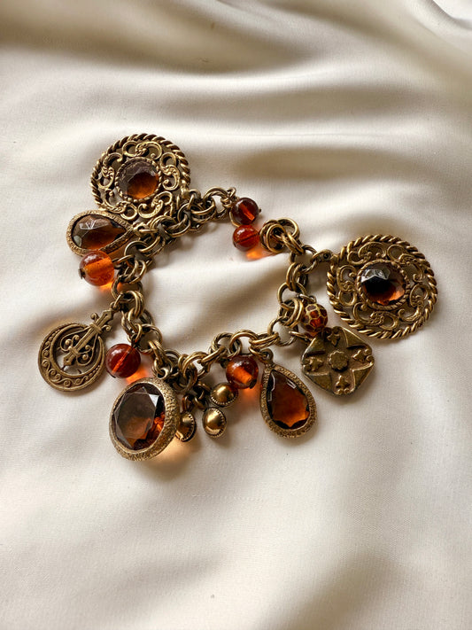 Pulsera de dijes de cristal facetado