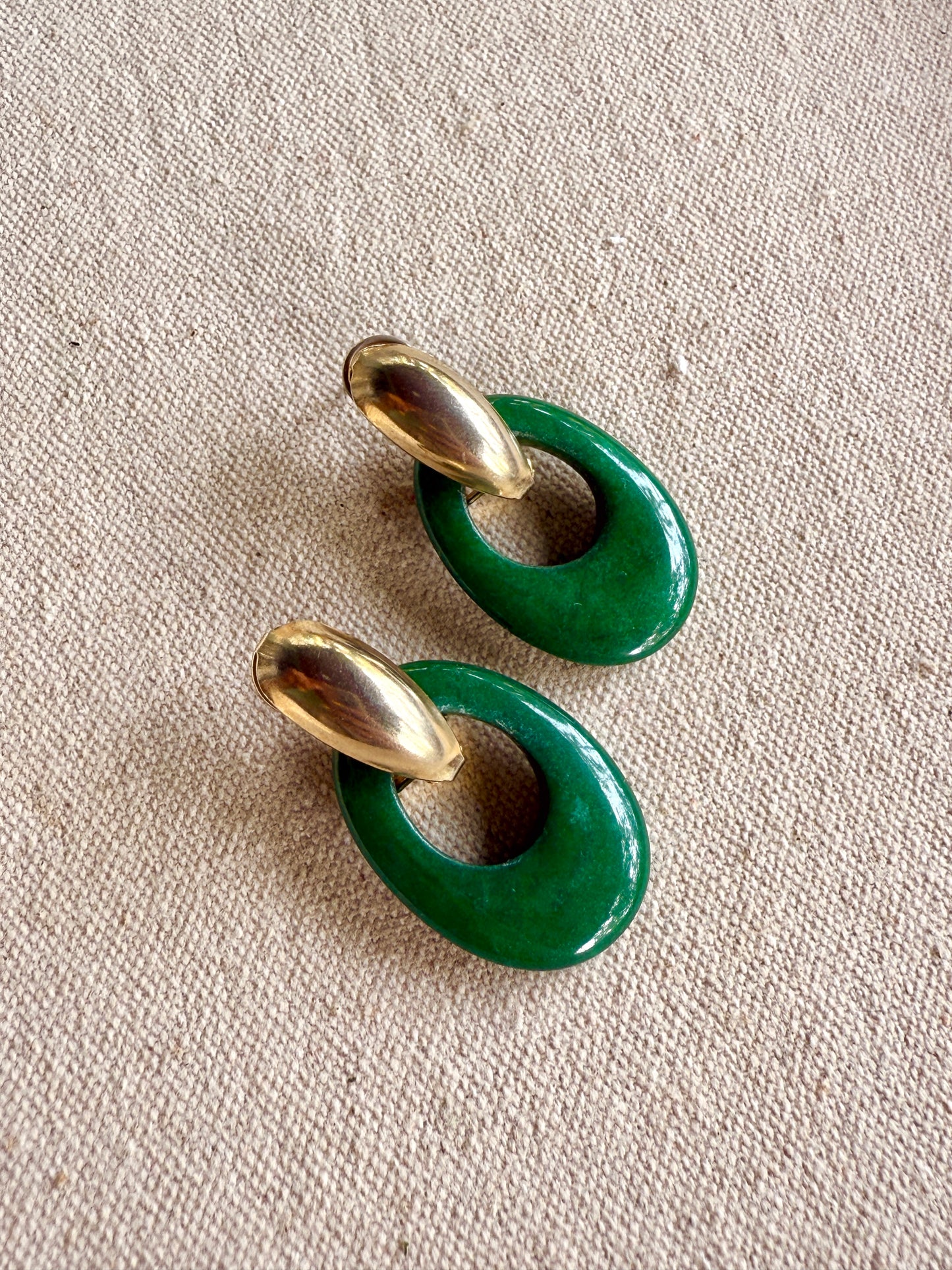 Aretes Ovalados Turquesa de pin