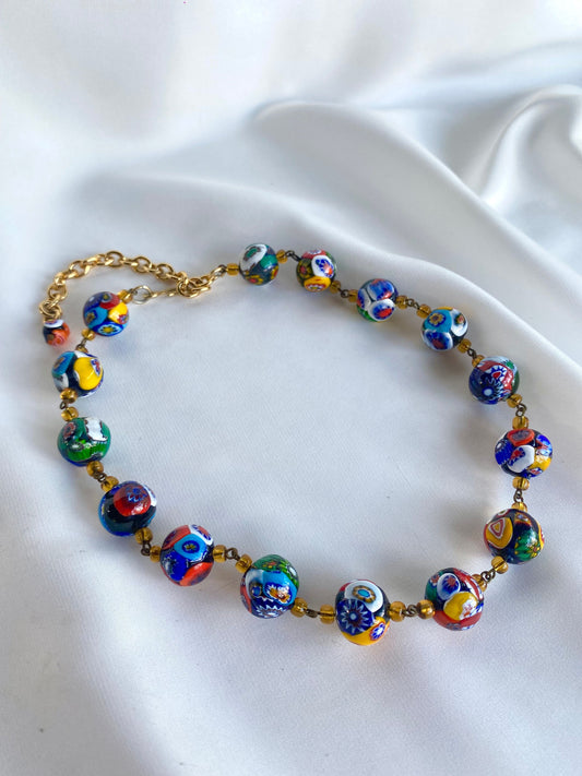 Collar de vidrio Millefiori
