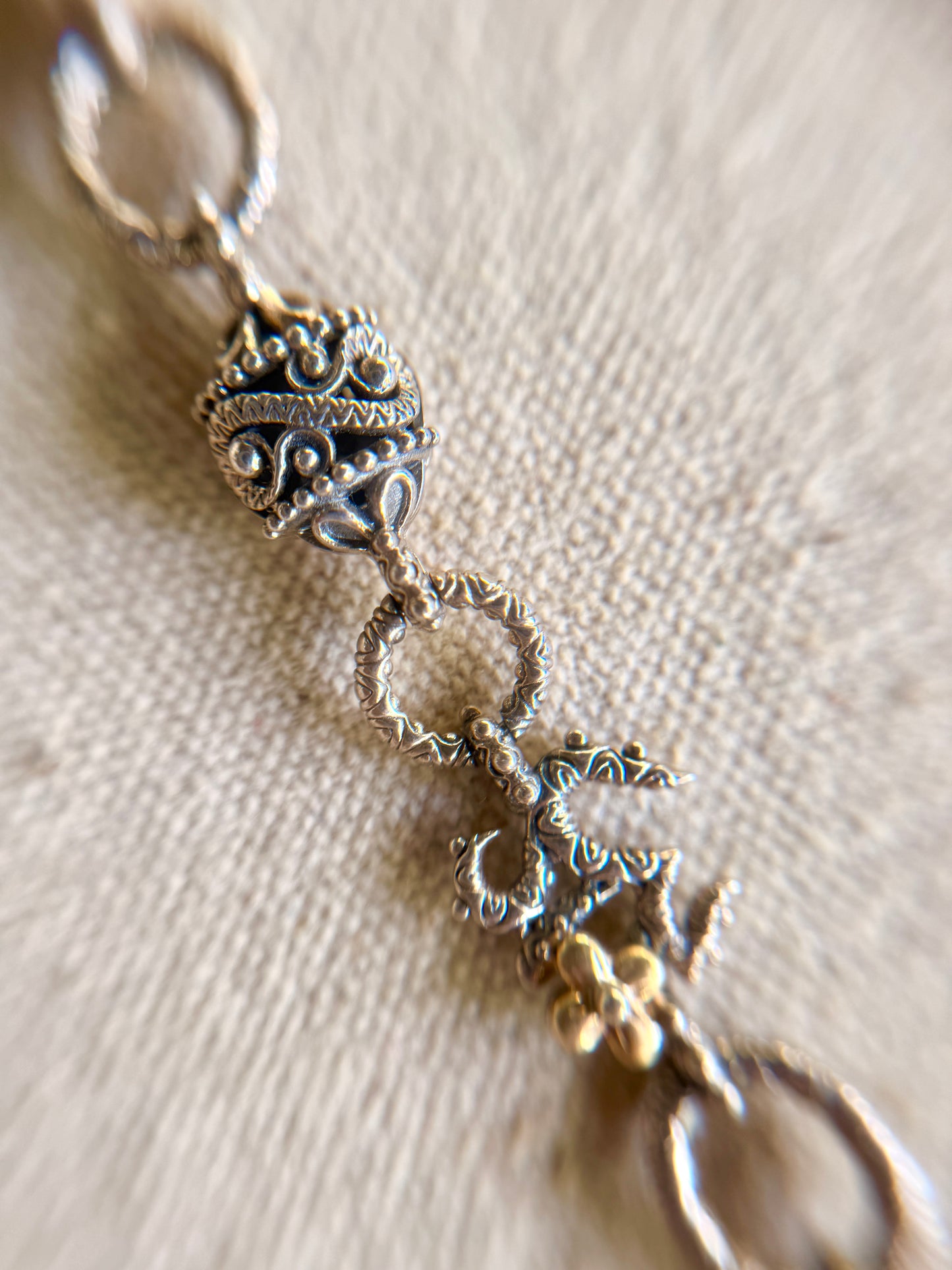 Pulsera de Plata con amatista, Citrino y Peridoto.