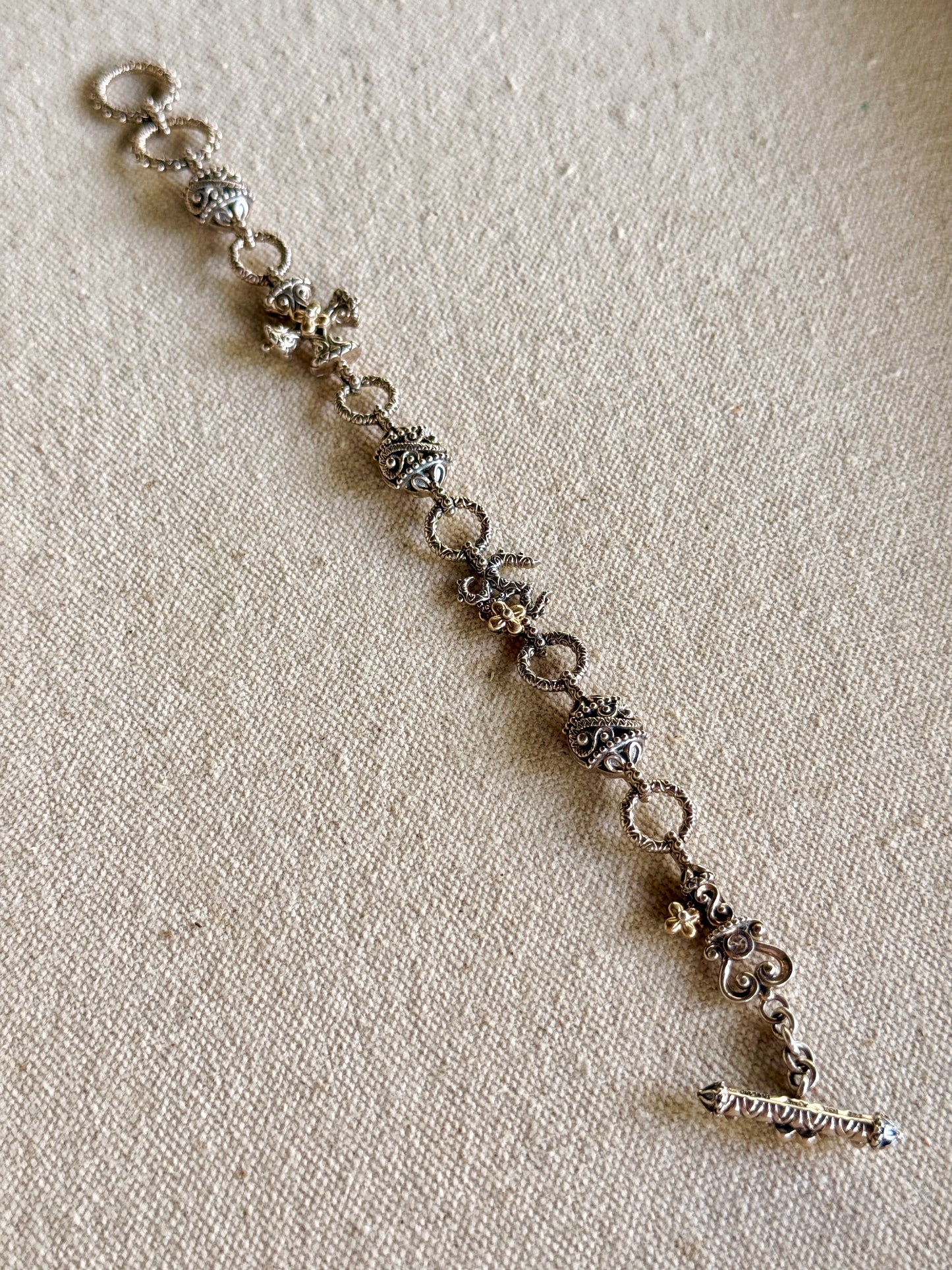 Pulsera de Plata con amatista, Citrino y Peridoto.