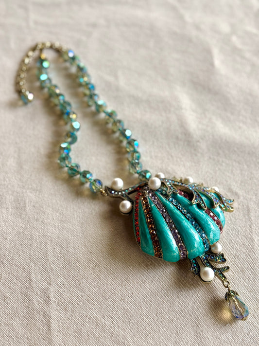 Collar de Ostra Turquesa y Perlas- Heidi Daus