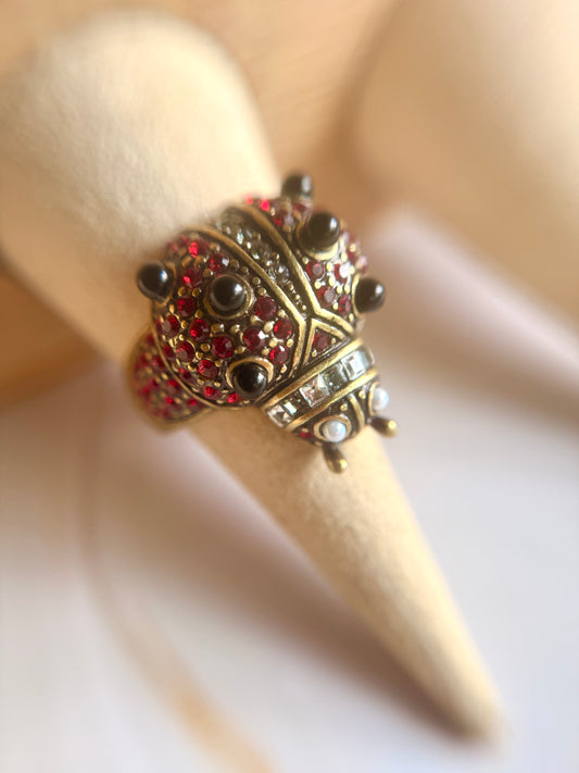 Anillo Mariquita Roja y Negro- Heidi Daus