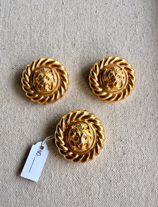 Set de Broche para pañuelo y Clips decorativos ,  León Dorado